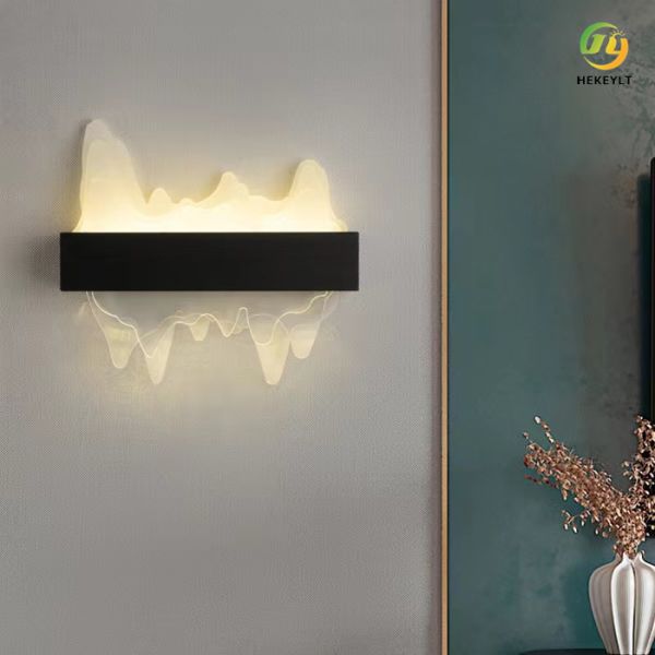 Nouveau fer moderne chinois de noir de salon de style + lampe de mur acrylique de LED