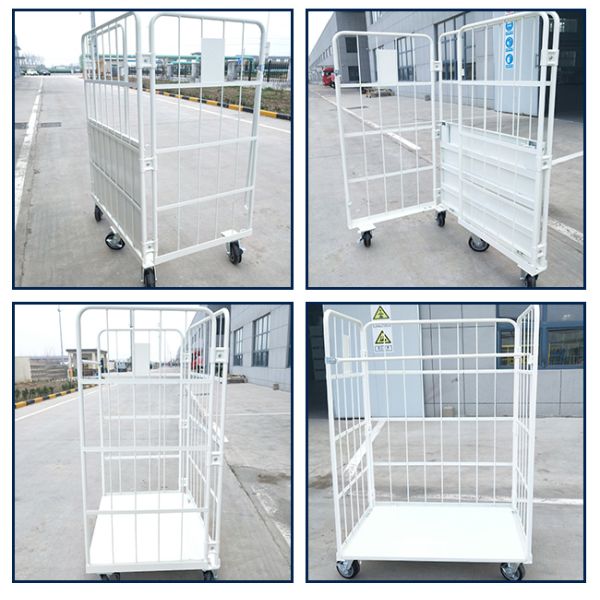 500кг супермаркет складная рулонная клетка с полками