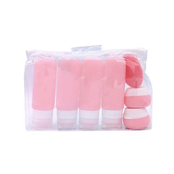 Squeezable Shampoo Cosmetic Silicone travel bottles set pack 7 pieces