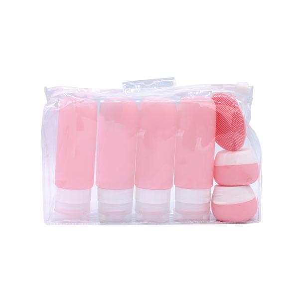 Squeezable Shampoo Cosmetic Silicone travel bottles set pack 7 pieces