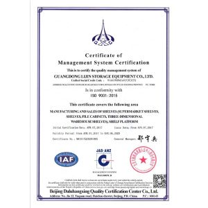 Guangdong Lijin Storage Equipment Co., Ltd. Сертификации