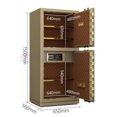 YINGBO Acier massif double alarme de luxe bureau coffre-fort boîte de verrouillage d'empreintes digitales YB/N7-150D