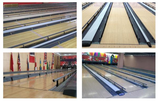 Grey Bowling Alley Bumper Gutter Semi Automatic Bumper For Kids With Pump Sport Style