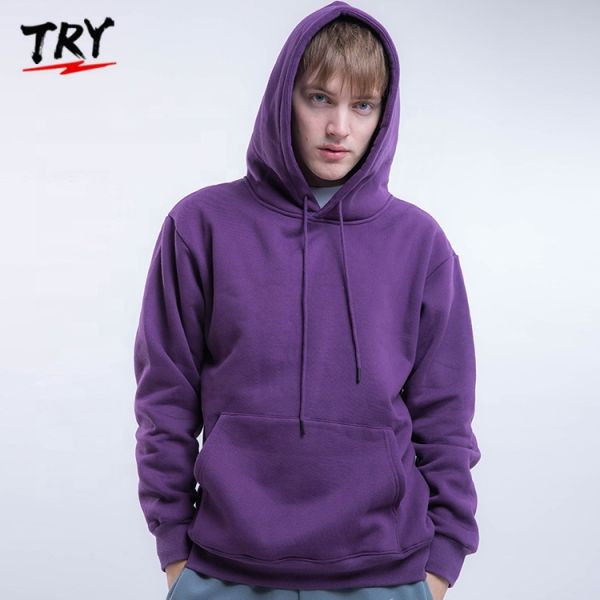 Hoodie 100% хлопка Pima пуловера верхних частей Activewear толстых людей с клобуком Drawstrings