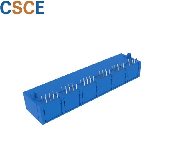 Network Female 6 Port RJ45 , High Wearing Gigabit Ethernet Jack Insert Material UL94V-0
