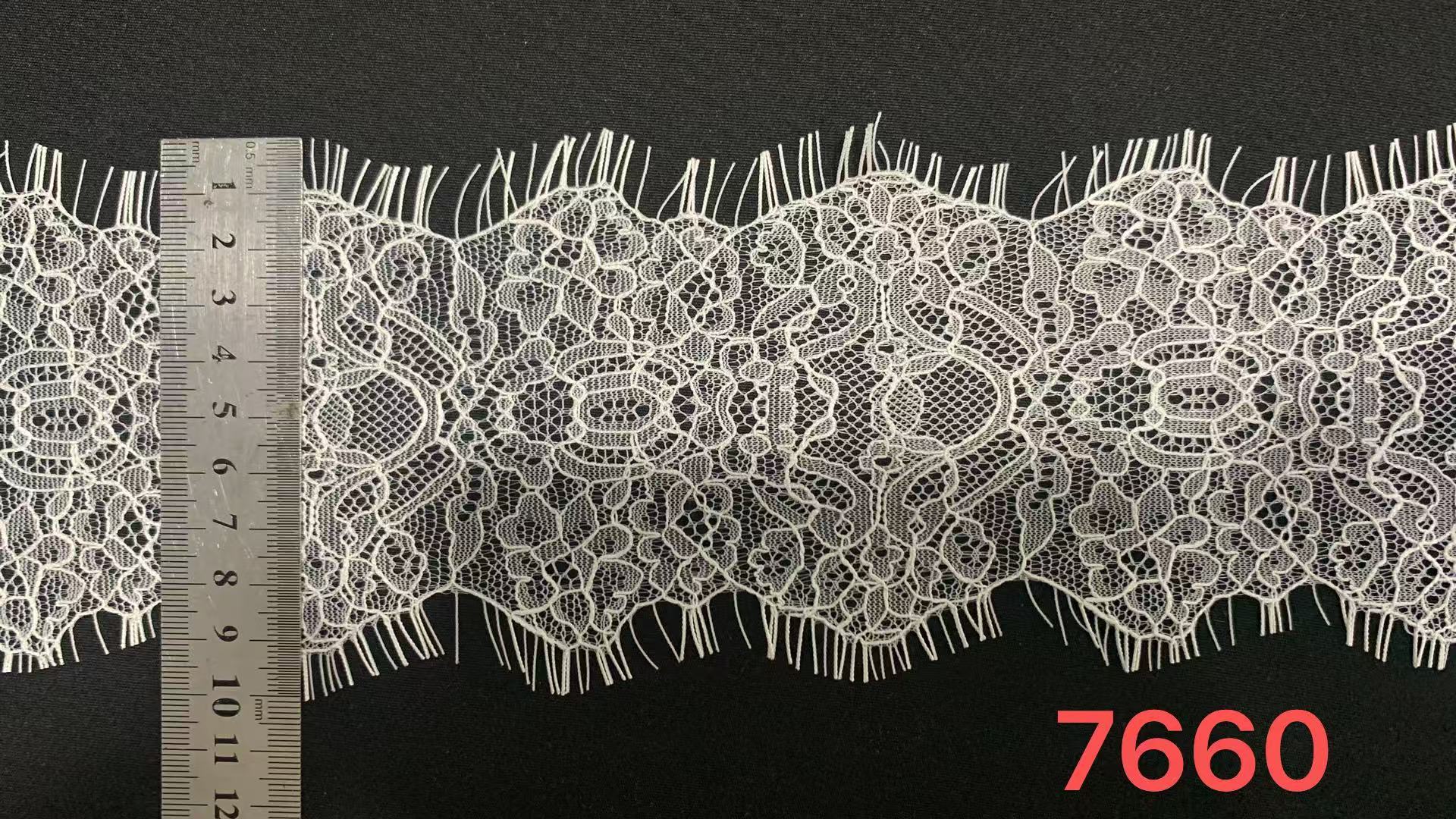 10cm Width Scalloped Edge Elastic Lace Trim with Spandex Polyamide Blend for Garments and Home Decor