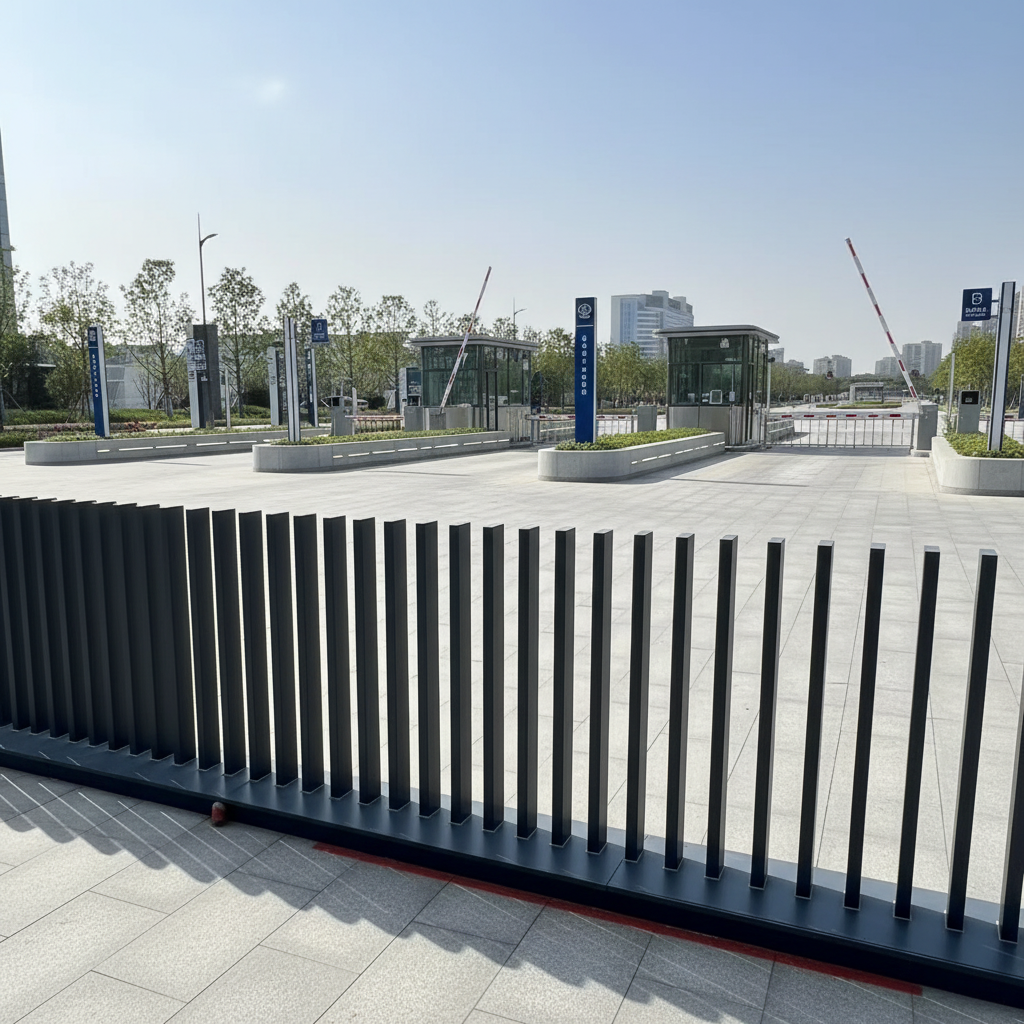 Automatic Rising Bollard Fence Gate with 304+Q235 Stainless Steel, 1200mm Lift
