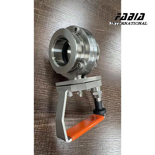 PTFE / EPDM Seal High Pressure KF100 High Vacuum Butterfly Valve For Manual Operation Scientific Research Instruments