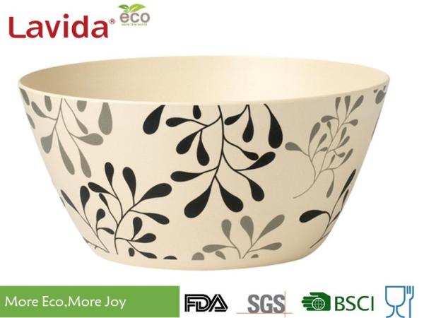 2018 New Style customized logo and pattern accetable Organic Eco Bamboo Fibre Bowl Natrural bamboo fibre serving bowl
