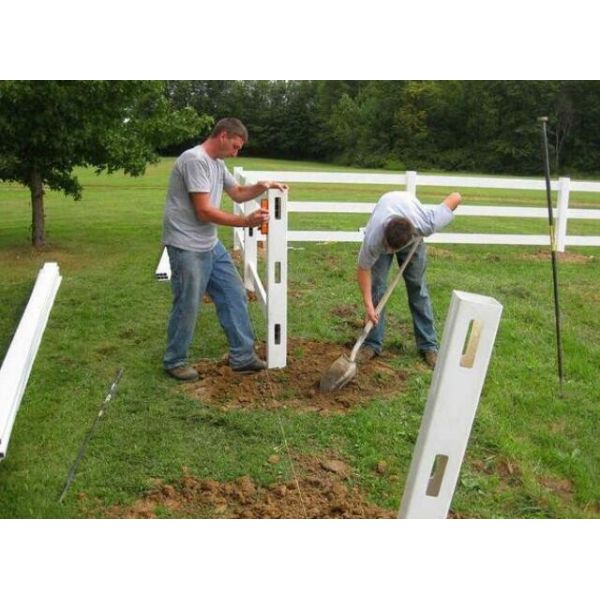 Белый выгон винила Pvc антисептиковый ограждая ферму 3 рельсов пластиковую для выгонов лошади