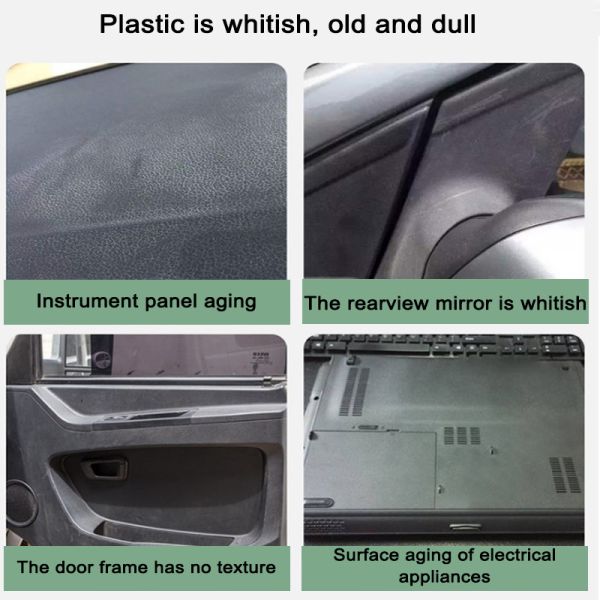 Antiaging Aerosol Car Wax Spray Polish Black Plastic Trim Restorer 100ml