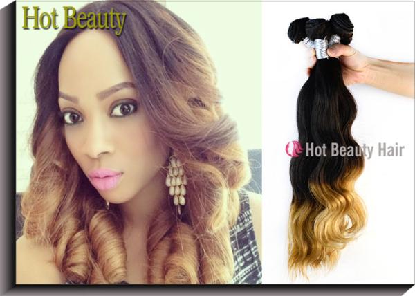 Custom Colored Human Hair Extensions Body Wave Style Tangle Free