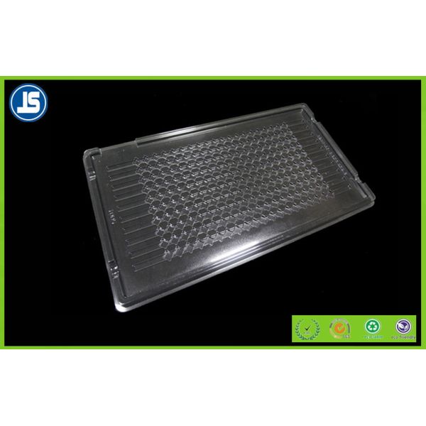 PVC Plastic Transparent Rectangular Tray With Embossing Printing For Food