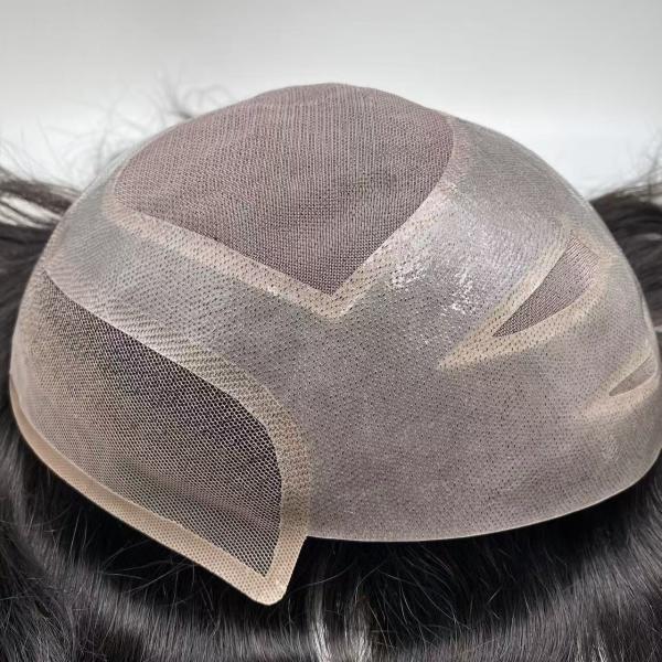 Toupee Factory Big Stock European Hair Replacement Full Swiss Lace Human Hair Mens Lace Toupee