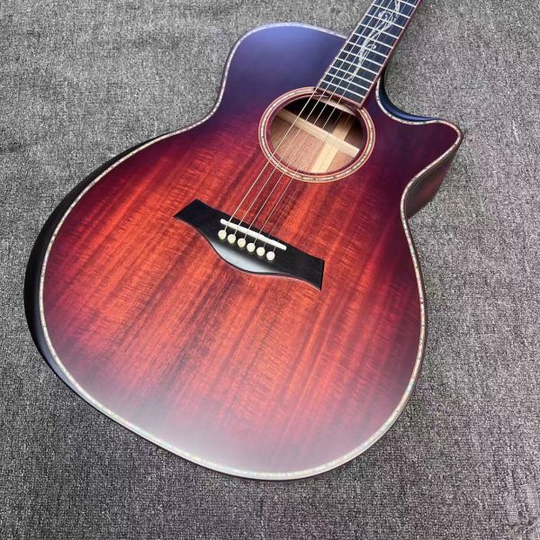 AAAAA solid koa top k24ce body SOLID KOA back side Taylor style acoustic guitar bone nut