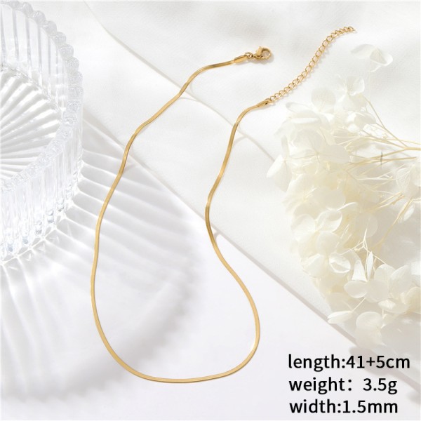 Hot Selling Stainless Steel Chain Vacuum Plated Snake Bone Necklace  Fashionable Necklace Stackable Necklace for Men and Women