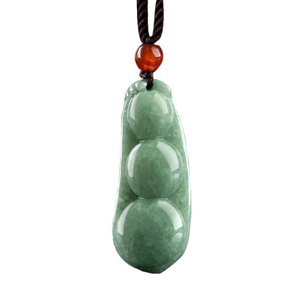 Regional Feature Natural Green Jade Pendant for Women Four Seasons of Beans Bring Luck Prosperity and Love