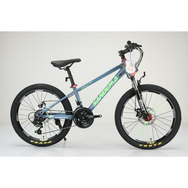 Стальная рама 20 дюймов WANDA 20 * 2.125 Шины Детский велосипед для прочного 21 скорости MTB
