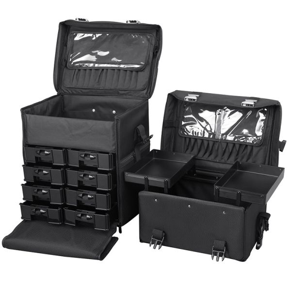 oxford cloth makeup beauty case with wheel big capacity