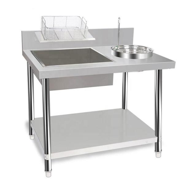 Stainless Steel Chicken Breading Table for Wrapping Powder in Commercial Kitchen