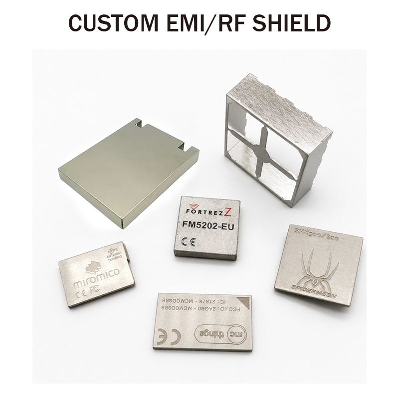 Custom RF Shielding Cover with Laser Engraved Pattern EMI RFI Shielding Can for PCB Electronic Communication Devices