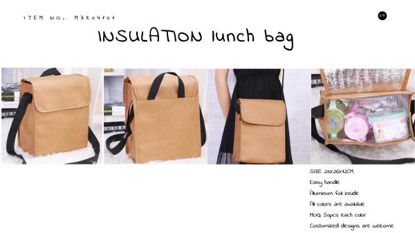 ECO-Friendly washable kraft paper cool bag, lunch bag