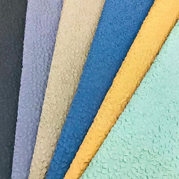 Seersucker Embossing 57 inch Polyester Jacquard Fabric For Dress Abrasion Resistant