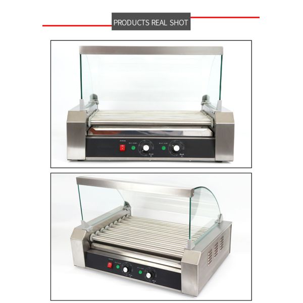 9 Sticks Grill Snack Food Processing Equipment / Commercial Hot Dog Rack Heater