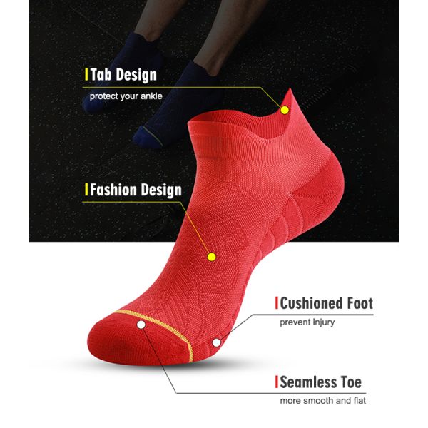 Terry Cotton Ankle Sporty Running Socks Breathable Low Tube Design