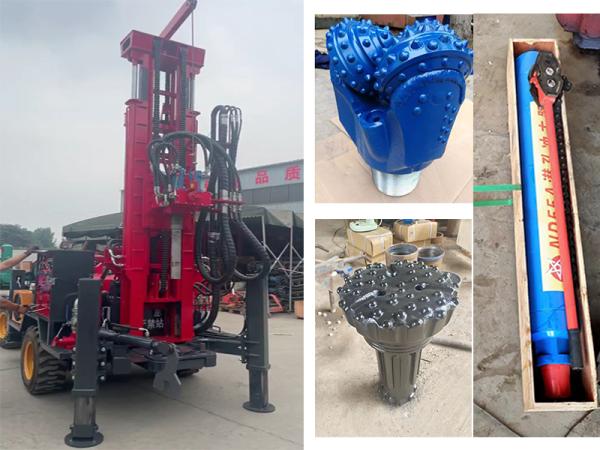 Machine de forage pneumatique rouge / jaune / bleu pour puits d'eau profonds, haute efficacité de travail