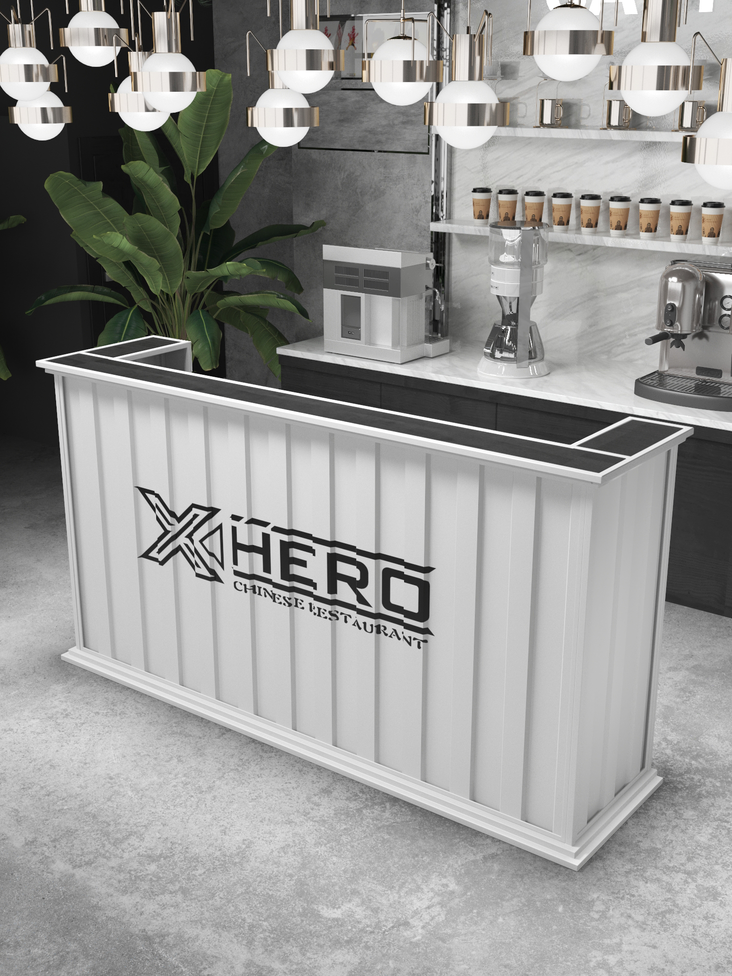 Customized Color Durable Iron Frame Compact Design Front Desk for Commercial Use