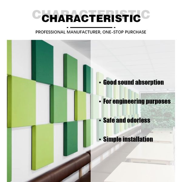 Polyester Fiber Wall Acoustic Panels Studio Soundproofing Panels Color Customized