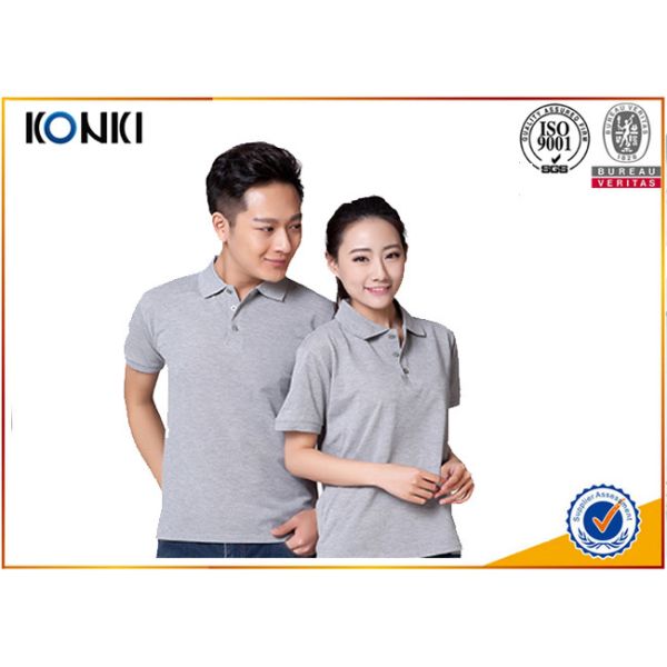 Cotton / Polyester Golf Polo Shirt Knitted Mens Custom Printed Polo Shirts