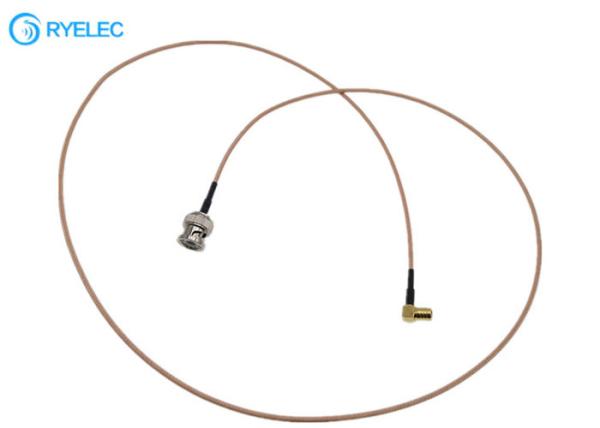 BNC Male To SMB Right Angle Female Micro Coaxial Rf Cable Rg316 For Antenna
