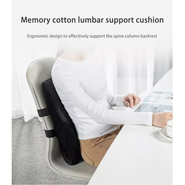 Memory Foam Filling Office Chair Back Cushion with Adjustable Straps and 750g Filling