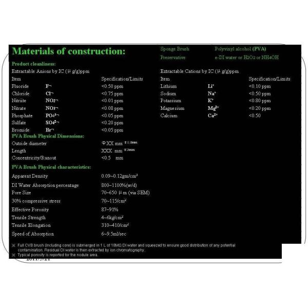 PVA Brush Roller/PVA Sponge Roller/Sponge Roller/ Water Absorption Brush for Silicon Wafer cleaning