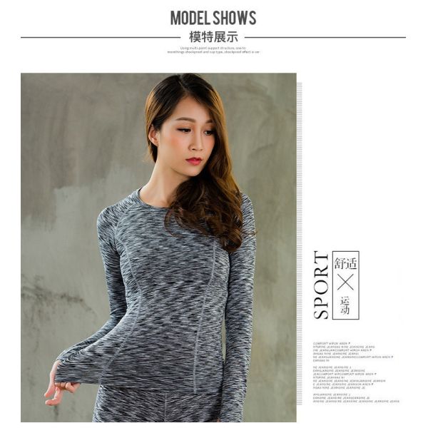 Женский пульвер с длинными рукавами Фитнес футболка