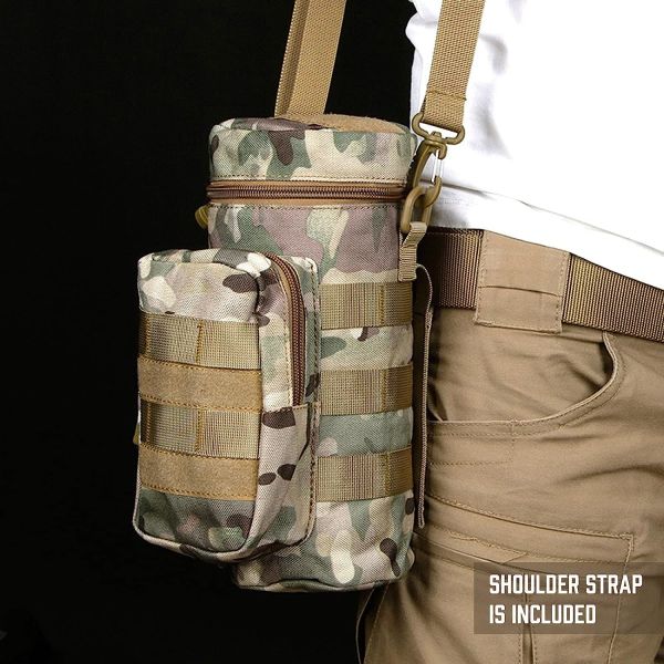 Tactical Molle Water Pouch, Tactical Bottle Holder ornaments Water Bottle Bag Hydration Carrier H20 Pouch Kettle Pouch