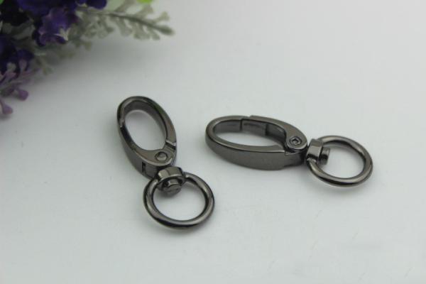 High quality custom nickel color 15 mm round shape eye bolt snap hooks for sling bags