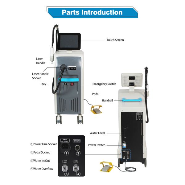 Supplier Dual Wavelength Laser Hair Removal Machine For Remove Tattoos And Pigment