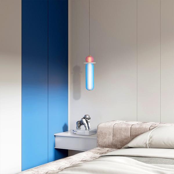 Designer Colored Pendant Lamps LED Stained Glass Pendant Light Bar Shop Restaurant Light(WH-AP-603)