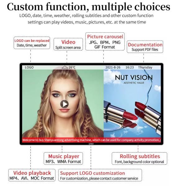 27inch indoor Wall Mounted Digital Signage Advertising Display Full HD Hanging