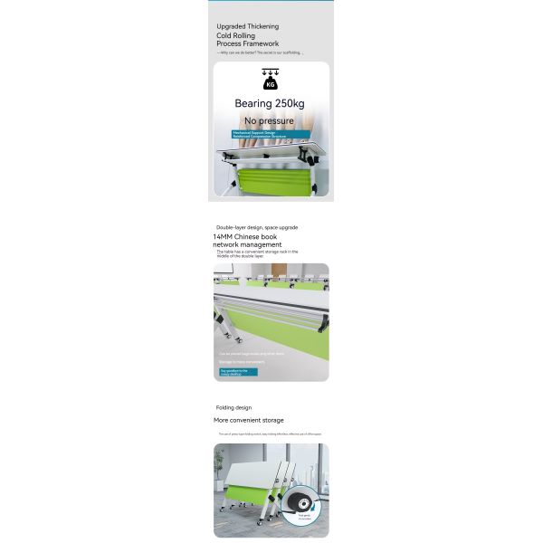 Modern Design Folding Training Table and Chair Combination for Multifunctional Office