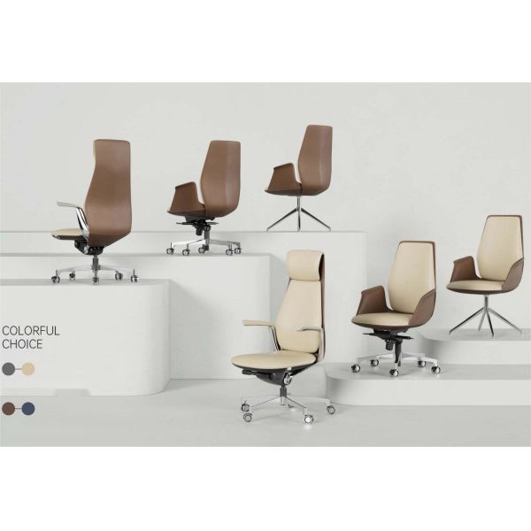 Modern Office Swivel Chair Hotel Study Room High Back Comfortable Leather Chair