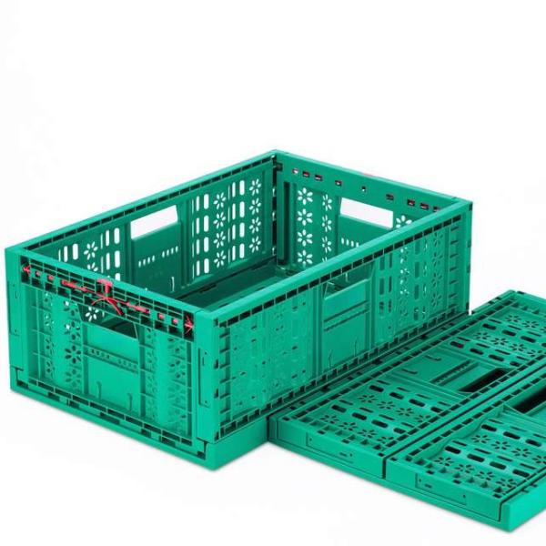 Versatile Orange Plastic Container for Organized and Secure Transportation of Produce
