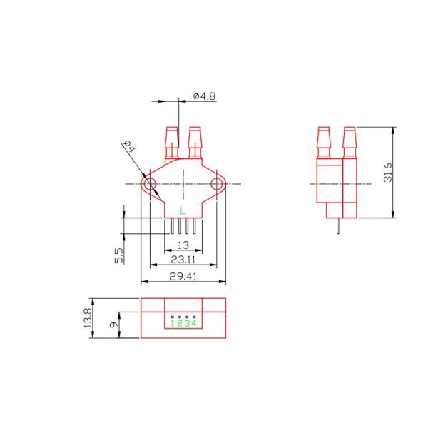 Электрическая производительность датчика дифференциального давления для испытаний воздуха