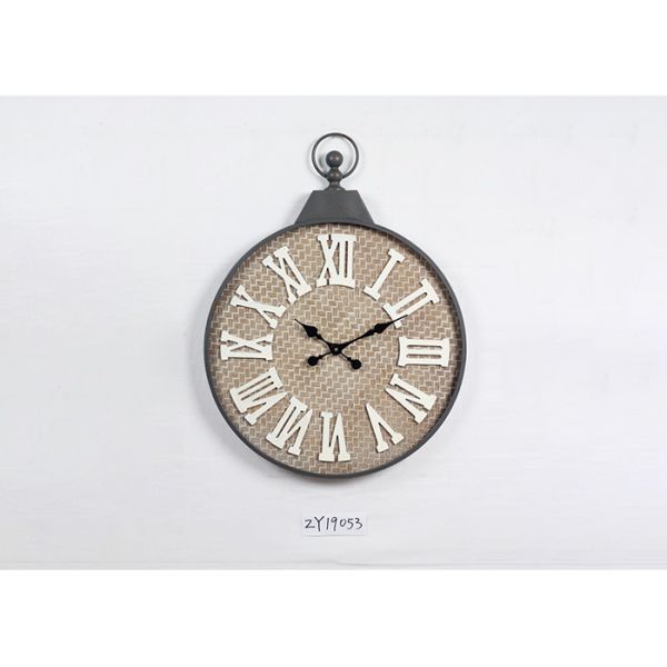 Industrial 3D Ring Hanging Oversized Black Metal Wall Clock