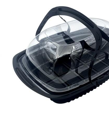 Disposable Transparent PP Roast Chicken Box Fog Resistant Lid With Handle