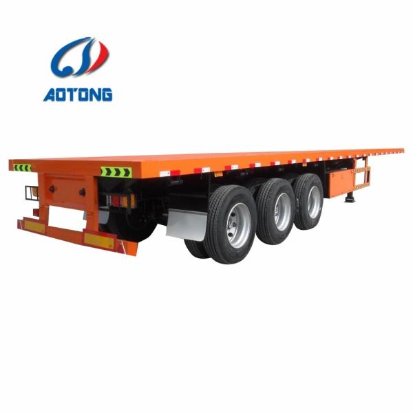 13m Length 3 Axles Flatbed Cargo Truck Semi Trailers for 5 Meters Container Transport