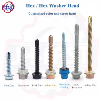 ISO Standard Black Yellow ZINC Finish Self Drilling Tek Screw for Sheet Metal Roofing